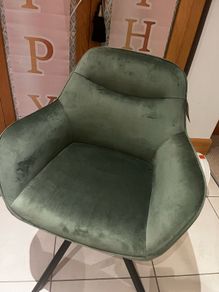 Velvet rotating chair