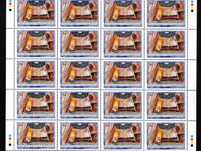 2005 United Nations (US, Geneva & Vienna) 60th Anniversary of the United Nations Commemorative Stamps Sheets Mint Never Hinged. Price for all 3 Sheets