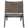 Relaxing Chair Grey Natural Kubu Rattan and Solid Mahogany Wood Image 2