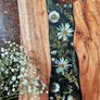 Handmade Wooden & Epoxy Resin Charcuterie Board with Real Pressed Flowers Image 2