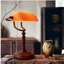BRAND NEW Retro vintage frosted amber glass shade decor table lamp Image 5