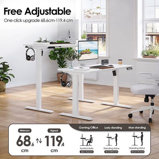 Electric Height Adjustable Standing Desk Sit Stand Desk with Whole Board for Home Working
