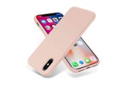 Liquid Silicone Case For iPhone X / XS Luxury Thin Soft Phone Cover New Pink Sand - FHT3IPXLK