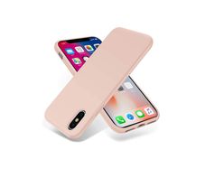 Liquid Silicone Case For iPhone X / XS Luxury Thin Soft Phone Cover New Pink Sand - FHT3IPXLK
