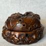 Vintage Chinese Fox And Plum Incense Burner - Patinated Bronze, Signed Image 3