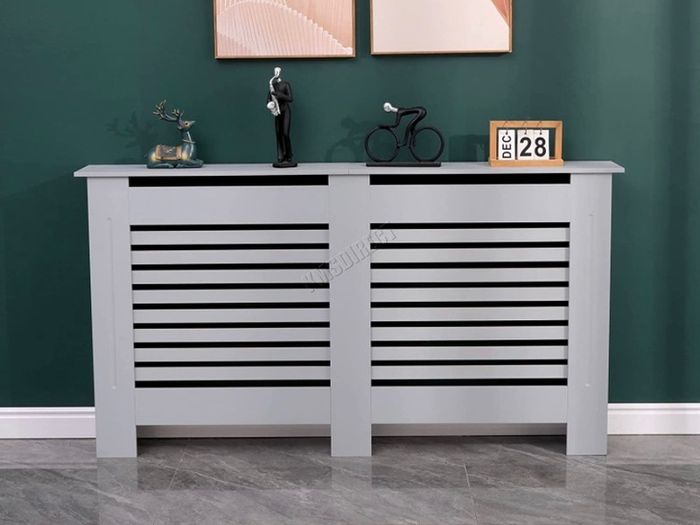 Grey Painted Radiator Cover Wall Cabinet Wood MDF Traditional Modern Large AVAILABLE IN WHITE OR GREY (FREE POSTAGE)