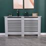 Grey Painted Radiator Cover Wall Cabinet Wood MDF Traditional Modern Large AVAILABLE IN WHITE OR GREY (FREE POSTAGE) Image 5