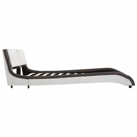Bed Frame Grey and White Faux Leather 120x190 cm