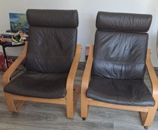 Armchair - POANG dark Brown Leather