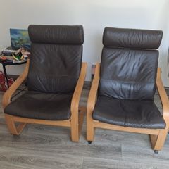 Armchair - POANG dark Brown Leather