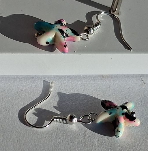 Mini Speckled Starfish Earrings