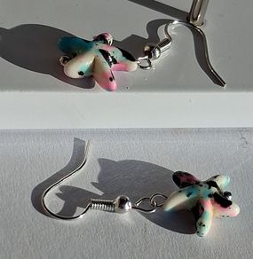 Mini Speckled Starfish Earrings
