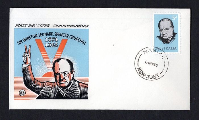 1965 Australia The Death of Winston Spencer Churchill Commemorative Stamp First Day Cover (FDC)
