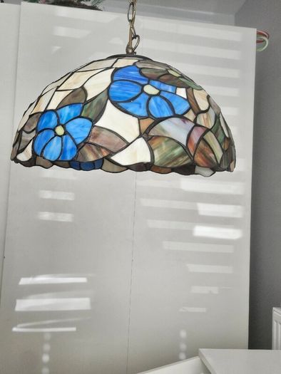 Tiffany style floral stained glass ceiling light