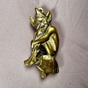 Vintage  Door Knocker  Imp( Cornish Pixie ) on Toadstool