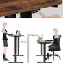 _Electric Desk, Height-Adjustable, Desk Stand, Table Frame with Motor, 120 x 60 x (73-114) cm, Steel, Vintage Brown/Black Image 4
