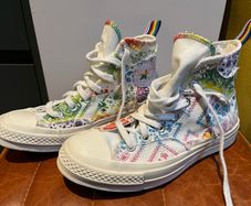 Converse multi-colour hi-top trainers