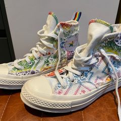 Converse multi-colour hi-top trainers
