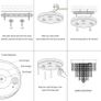 Crystal Chandelier,K9 Modern Led Ceiling Light Flush Mount Stainless Steel Fixtures,250mm,Beaded Light Shade with Clear Acrylic Jewel Droplets for Bedroom Dining Room Living Room Image 3
