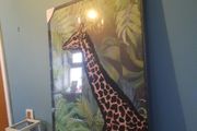 large framed canvas giraffe pictue