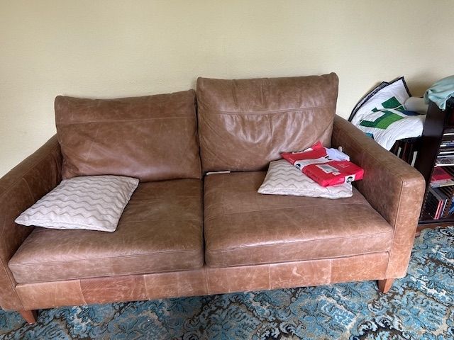 Brown leather sofa free to take away