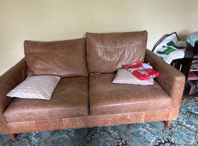 Brown leather sofa free to take away