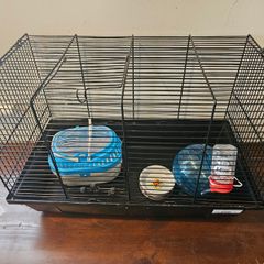 Hamster cage with accessories