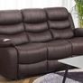 3 Seater PU Leather Recliner Sofa Brown Image 2