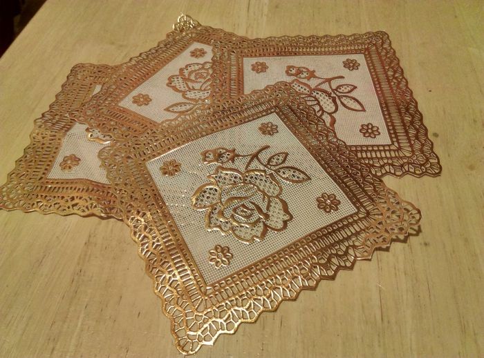 SMALL Oilcloth  Table Napkins x 4