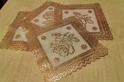 SMALL Oilcloth  Table Napkins x 4
