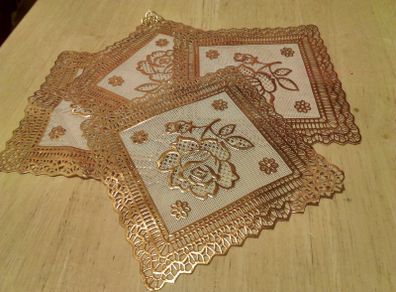 SMALL Oilcloth  Table Napkins x 4