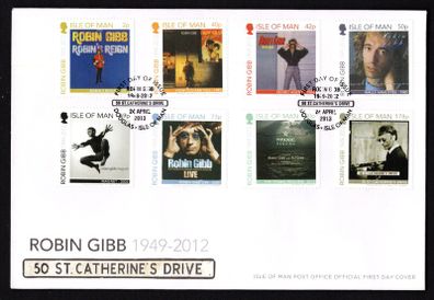2013 Isle of Man Robin Gibb (Singer and Songwriter) Commemorative Stamps First Day Cover (FDC)