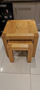 Solid oak nest of tables