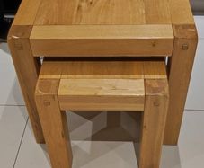 Solid oak nest of tables