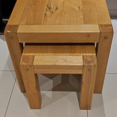 Solid oak nest of tables
