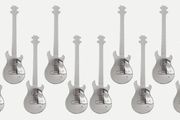 20 Stainless Steel Guitar Shaped Spoons (new).