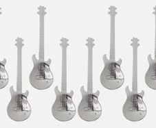 10 Stainless Steel Guitar Shaped Spoons (new).
