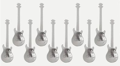 10 Stainless Steel Guitar Shaped Spoons (new).