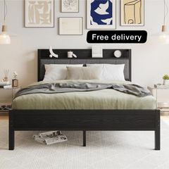 King Size Bed Frame with Storage,5ft