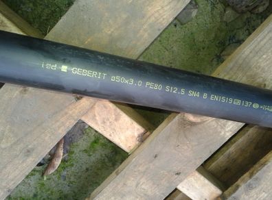 Discharge pipe, 50 mm, Geberit, 238 cm long