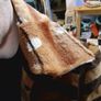 Vintage striped coat with furry collar size S Image 5