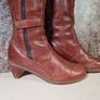 Vintage womens Dr Martens 11436 brown leather heeled riding boots knee high Size Uk 4 EU 37 Image 3
