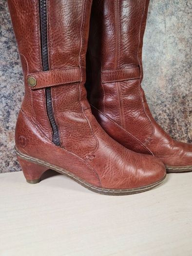 Vintage womens Dr Martens 11436 brown leather heeled riding boots knee high Size Uk 4 EU 37