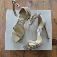 Jimmy Choo Alva 120 Platinum Ice Dusty Glitter Brand New