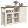 Industrial Storage Cabinet With Glass Doors Rustic Sideboard Kitchen Cupboard Living Room Storage Cabinet Image 3