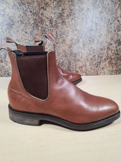 Mens Rm Williams Comfort Craftsman Chelsea Boots Dark Tan Size Uk 8 H Wide Foot