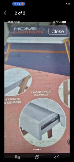 Brand New Home Comforts Desk - Matt White / Wood Legs (Unopened)