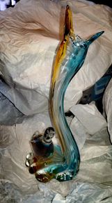 Handblown Murano bird vase