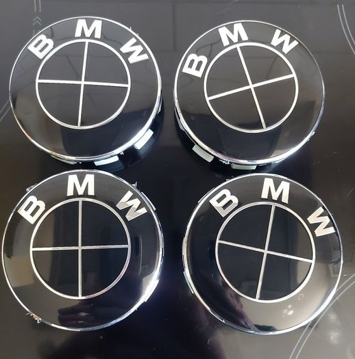 4 x All BMW Black Centre Caps (68mm) Free Post