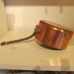 Vintage copper  chefs saucepan tinned interior
